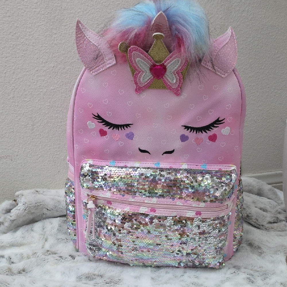 Under One Sky Pink Unicorn Backpack with Sequins